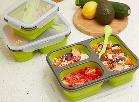 矽膠飯盒小巧但容量很大 矽膠飯(fàn)盒小(xiǎo)巧但容(róng)量很大